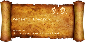 Vecseri Dominik névjegykártya
